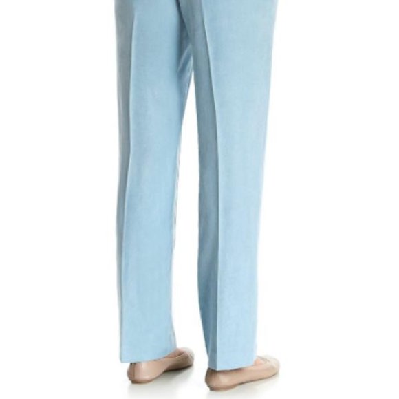 New Alfred Dunner Women's Blue Classic Fit Pull On Straight Leg Pants - Picture 4 of 5